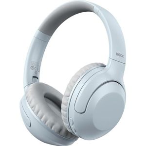 Rock - O3 ANC Wireless Headphones RAU0773 - Bluetooth-Kopfhörer, Hellblau/Grau (ANC, 15 h, Draadloze), Koptelefoon, Blauw, Grijs