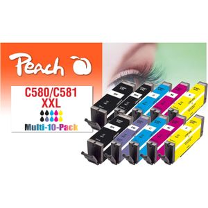 Peach PI100-437 inktcartridge 10 stuk(s) Compatibel Extra (Super) hoog rendement Zwart, Cyaan, Magenta, Foto blauw, Geel