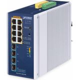 Planet - IP30 - Netwerkschakelaar - Blauw - 8-poorts - Industrieel