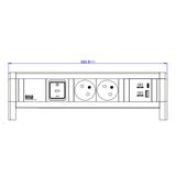 Bachmann - 902.0296 - Stekkerdoos - Wit - Aluminium - 2x UTE - 1 USB A/C 22W