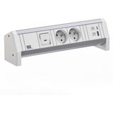 Bachmann - 902.0296 - Stekkerdoos - Wit - Aluminium - 2x UTE - 1 USB A/C 22W