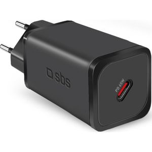 SBS Lader GaN USB-C PD 65W zwart (65 W, Snel opladen), USB-lader, Zwart