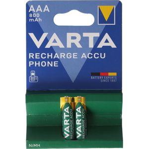 Varta Accu Telefoon Opladen (2 Pcs., AAA, 800 mAh), Batterijen
