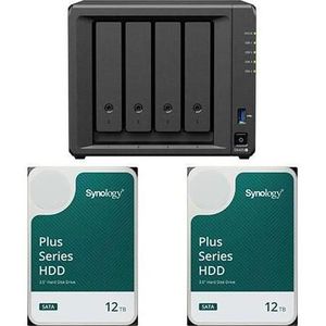 Synology DS425+ DiskStation + 24 TB 2x Plus 3.5"" SATA 6Gb/s Festplatte 12 TB (2 x 12 TB), Netwerkopslag