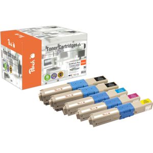 Peach PT615 tonercartridge 5 stuk(s) Zwart, Cyaan, Magenta, Geel