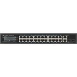 Lanberg - Switch niezarządzalny PoE+/2x Combo - Rack 19" - Zwart - Netwerkschakelaar