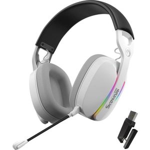 Marvo Pulz 70W gaming-hoofdtelefoon, wit, tri-mode (Bedraad), Koptelefoon, Wit