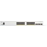 Cisco - Catalyst 1300 - Netwerkschakelaar - Grijs - 24 PoE-poorten, 24x RJ45, 4x SFP, 195W PoE-budget