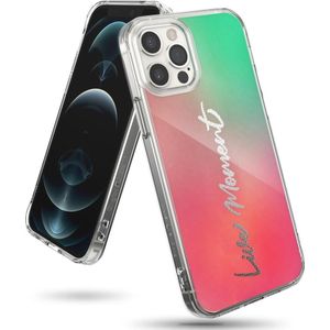 Ringke Fusion Design PC Case met TPU Bumper voor iPhone 12 Pro Max roze-groen (GNAP0028) (iPhone 12 Pro Max), Smartphonehoes, Groen, Roze