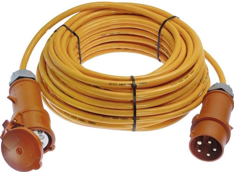 Bouwstroomkabel - 25 m - 400V/16A - Oliebestendig - H07BQ-F 5G1,5