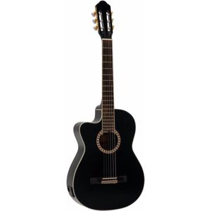 Dimavery CN-600L klassieke gitaar, zwart (Semi akoestische gitaar, Enkele snede), Gitaren, Zwart