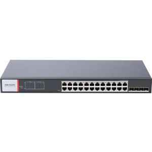 Hikvision DS-3T1528HP-SI-24P4F Industrie-Switch PoE (28 ports), Netwerkschakelaar, Zwart