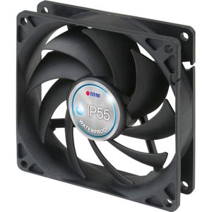 Titan TFD-9225HH12B/KW(BX) ventilator 92x92x25mm IP55 beschermd tegen water en stof (92 mm), PC ventilator