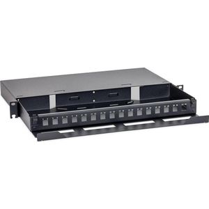 Triton RAB-FO-X68-A1 - Uitbreidbaar 19 opto patchpaneel 1U, voor 16 x LC Duplex vierkant, RAL9005, zwart, Server accessoires, Zwart