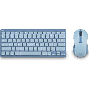 NGS Pack 2en1 (Clavier/Souris) Sans Fil Bluetooth Fantasy (Bleu) (FR, Draadloze), Toetsenbord, Blauw