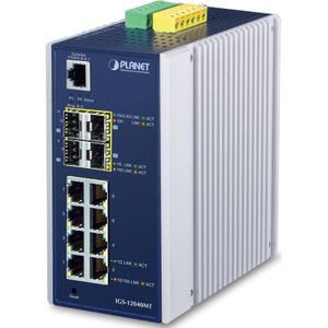 Planet - 8-poorts Managed Switch - Blauw - Wit - IP30 Behuizing