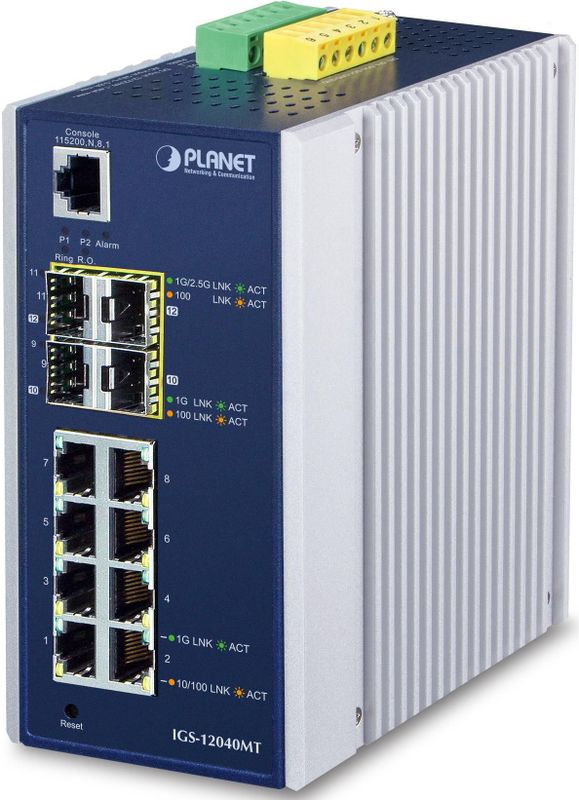 Planet - 8-poorts Managed Switch - Blauw - Wit - IP30 Behuizing