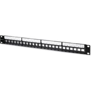 Qoltec - Patchpanel - Zwart - 19 inch - 24 poort - 1U - UTP
