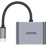 Unitek - D1049A - Interface Hub - Zilver - USB 2.0 Type-C - 480 Mbit/s