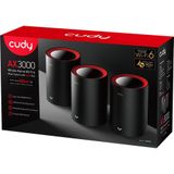 CUDY M3000 - Wi-Fi 6 Mesh - Zwart - 2.5G - 3 Stuks