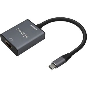 Aisens Aluminium USB-C naar HDMI 4K@30Hz Converter, USB-C/M-HDMI/H, Grijs, 15cm (HDMI, 16 cm), Data + Video Adapter, Grijs