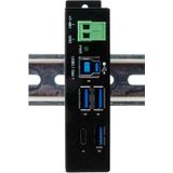 Exsys - EX-1194HMS - USB 3.2 Gen 1 Hub - Zwart - Metalen Docking Station met 4 Poorten