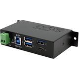 Exsys - EX-1194HMS - USB 3.2 Gen 1 Hub - Zwart - Metalen Docking Station met 4 Poorten