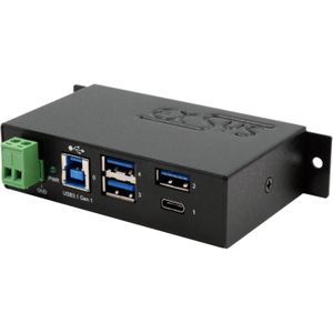 Exsys - EX-1194HMS - USB 3.2 Gen 1 Hub - Zwart - Metalen Docking Station met 4 Poorten
