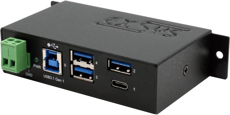 Exsys - EX-1194HMS - USB 3.2 Gen 1 Hub - Zwart - Metalen Docking Station met 4 Poorten