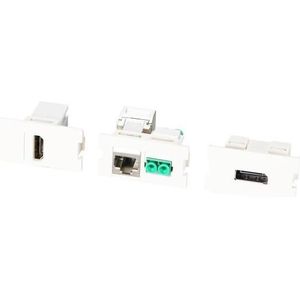 EFB Elektronik EFB-Elektronik multifunctionele frameset met 1- en 2-poorts adapter Keystone Formaat (HDMI,USB (RJ45, USB, HDMI), Data + Video Adapter, Wit