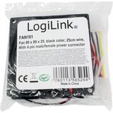 LogiLink - Fan101 - Ventilator - Zwart - 80 mm - 1 x