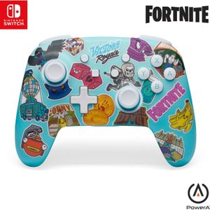 PowerA - Draadloze Controller - Fortnite Sticker Mania - Zwart - USB-C Oplaadkabel