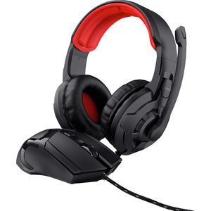 Trust - Basis Gaming Headset & Muis - Gaming Headset - Rood - Zwart
