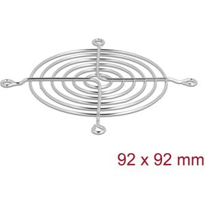 Delock Lüftergitter 92 x 92 mm silber, PC ventilator accessoires, Zilver