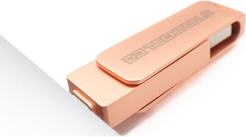 DJTechTools Chroma Drive USB - 128GB - Rose Gold (128 GB, USB-A, USB-C), USB-stick, Roze