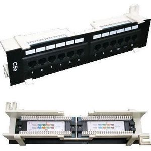 Moldex DATACOM Patchbox UTP 12 poort CAT5E DUAL BK, Server accessoires, Zwart