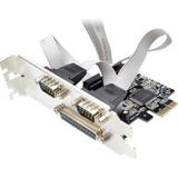 MicroConnect - MC-PCIE-MCS1P2S - Adapter - PCI-e x1 - Enkele Poort Parallel - Dubbele Poort Serieel