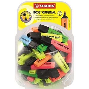 STABILO, Marker, Markeerstift BOSS ORIGINAL, display van 60 PET-snoeppotjes, wigvormige punt, lijndikte: 2,0 ... (Y, 1, 2 mm)