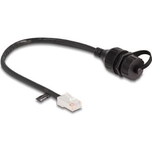 Delock Kabel RJ45-stekker naar RJ45-bus voor installatie met vers (F/UTP, CAT5e, 0.25 m), Netwerkkabel