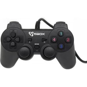 Sbox GP-2009 Gamepad (PS2, PS3, PC), Controller, Zwart