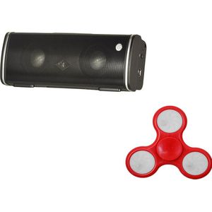 Albrecht Albrecht MAX-treme Bluetooth luidspreker en PNI Speedy Red LED spinner cadeauverpakking (12 h, Voeding via USB), Bluetooth luidspreker, Zwart