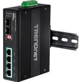 TRENDnet - TI-PG62B - Gigabit Switch - Zwart - 6-poorts PoE+ met 2 SFP-slots, IP30, -40 tot 75ºC bedrijfstemperatuur