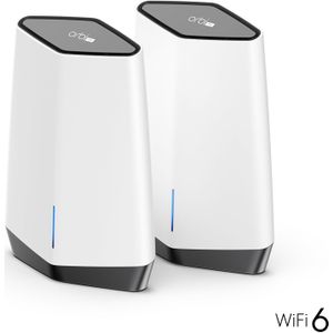 Netgear Orbi Pro WiFi 6 AX6000 Mesh Systeem (SXK80) Set van 2, Router, Wit