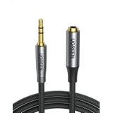 Ugreen AV190 AUX jack audio verlenger 3,5 mm, 1m (zwart) (1 m, 3,5 mm aansluiting (AUX)), Audiokabel