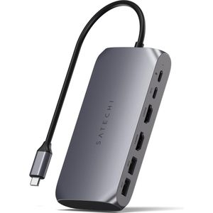 Satechi USB-C Multimedia Hub M1 (USB C), Docking station + USB-hub, Grijs