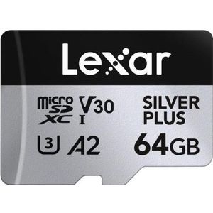 Lexar GEHEUGEN MICRO SDXC 64GB UHS-I/LMSSIPL064G-BNANG (64 GB, microSDXC, U1, UHS-I), Geheugenkaart