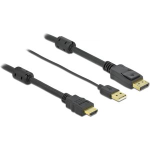 Delock HDMI (type A) USB A - DisplayPort (7 m, HDMI), Videokabel