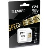 EMTEC - MicroSD-kaart - 64 GB - Zwart/Goud - UHS-I U3 V30 A1