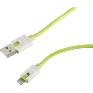 S-Conn S-Conn 14-50012 2m USB A Lightning Groene Mobiele Telefoon Kabel (2 m, USB 2.0), USB-kabel