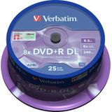 Verbatim - DVD+R Double Layer - 8x - Matt Silver - 25pk Spindle - 8,5 GB